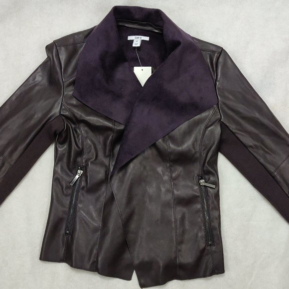 NWT Bar III Flyaway Faux-Leather Jacket XS - Picture 4 of 11